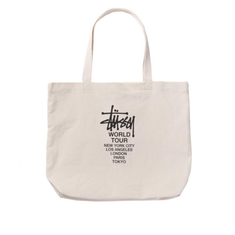 stussy canvas tour tote bag natural 281365