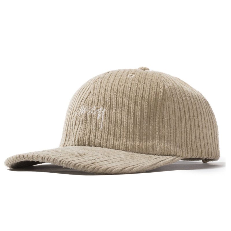 stussy cord low pro cap beige 355671