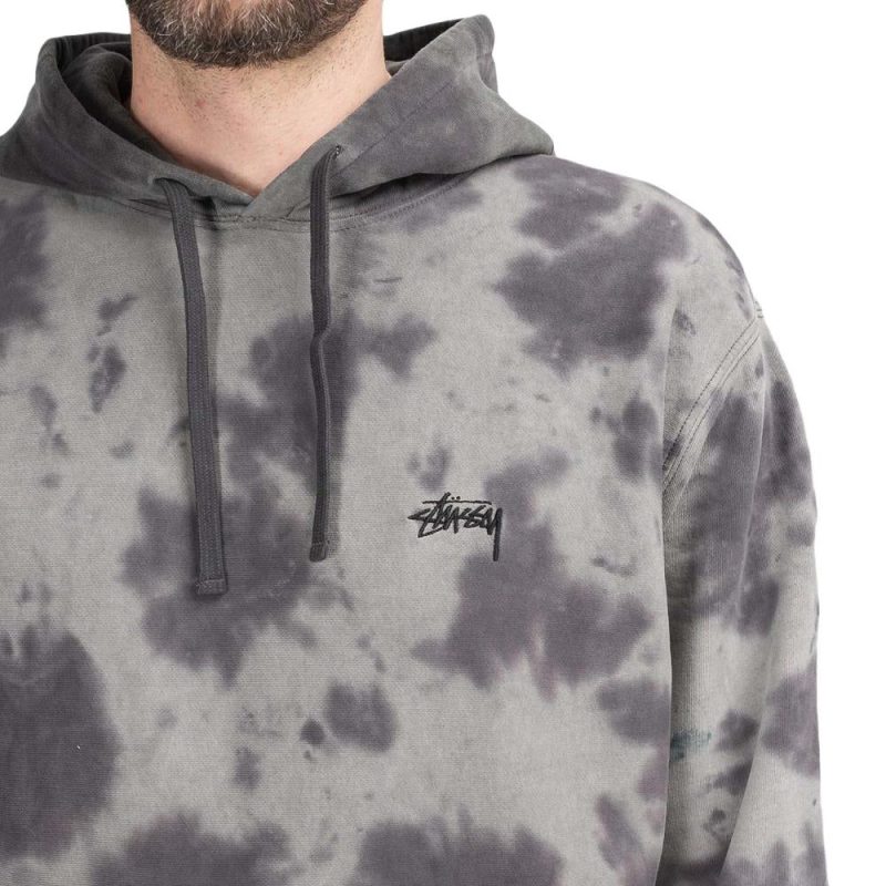 stussy crystal wash hoodie schwarz 611721