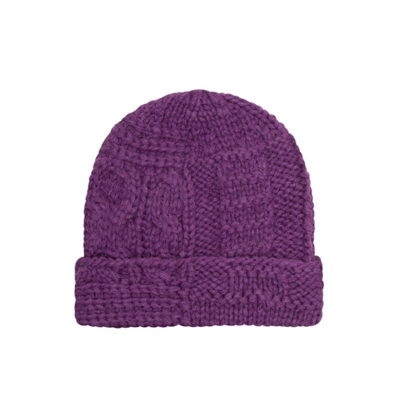 stussy knit patchwork beanie lila 983213