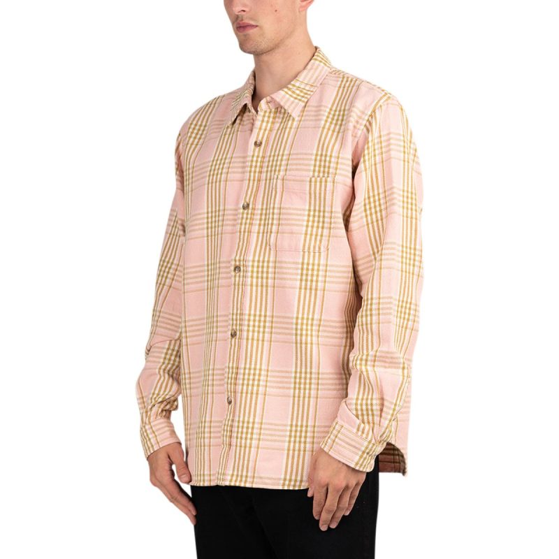 stussy laguna plaid shirt pink 843041