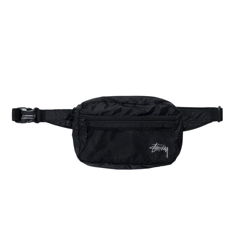 stussy light weight waist bag schwarz 877276