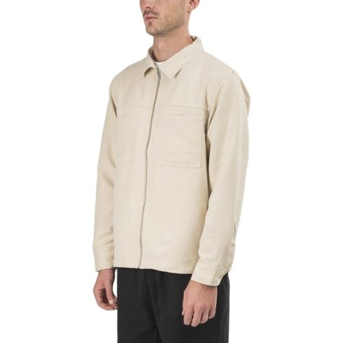 stussy micro suede work shirt beige 160516