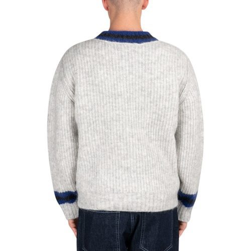 stussy mohair tennis sweater grau blau 932817