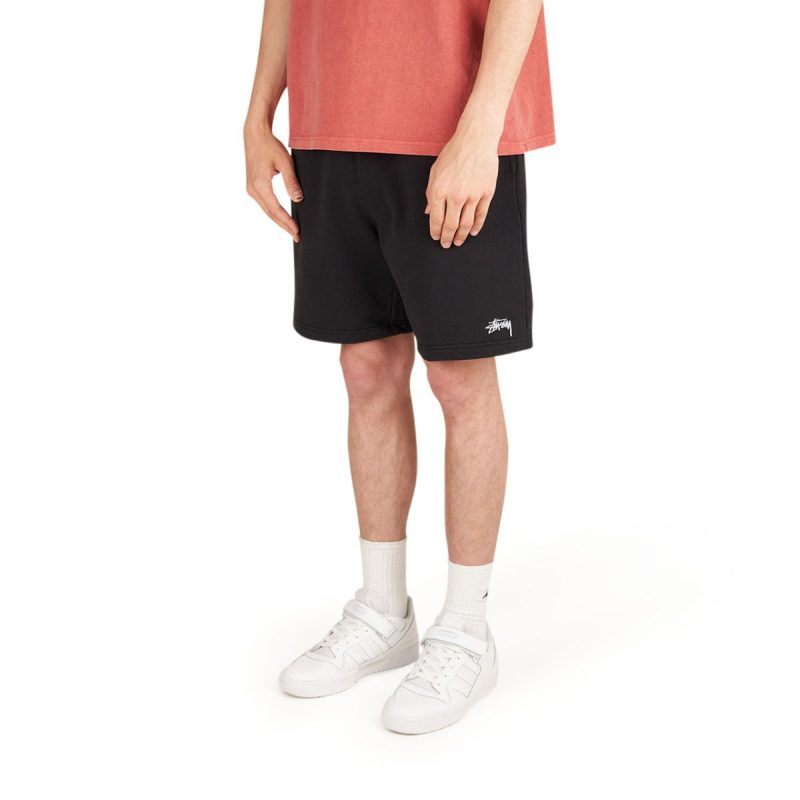 stussy overdyed stock logo short schwarz 694388