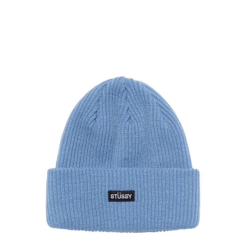 stussy patch cuff beanie blau 772488