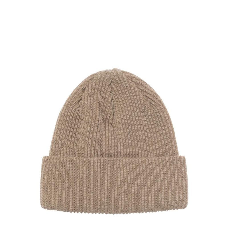 stussy patch cuff beanie khaki 505248