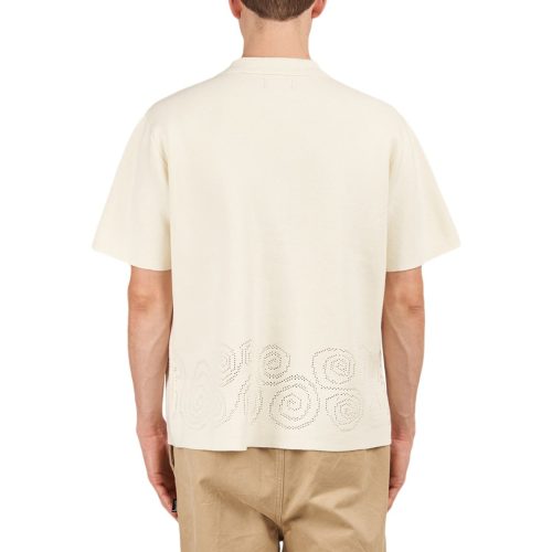 stussy perforated swirl knit shirt beige 448363