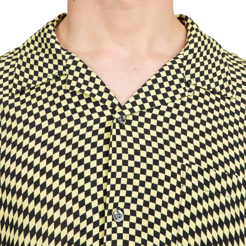 stussy psychedelic check shirt schwarzgelb 127234