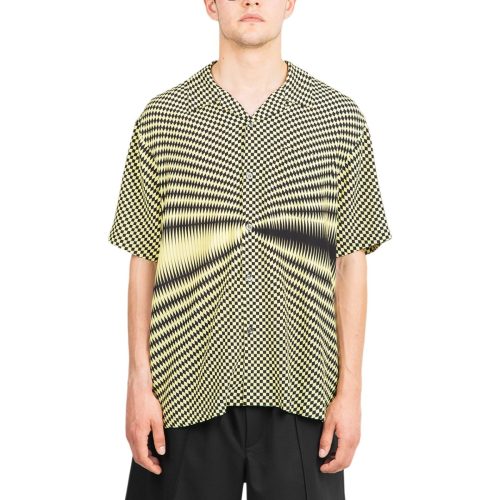 stussy psychedelic check shirt schwarzgelb 285282