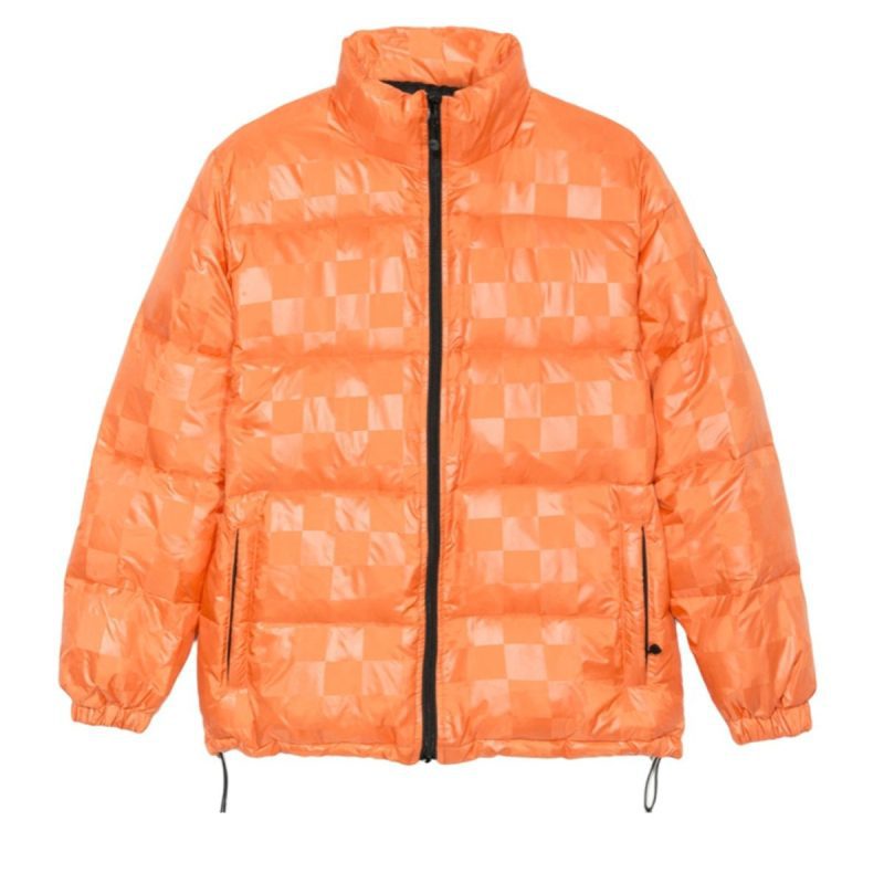 stussy puffer jacket orange 669369