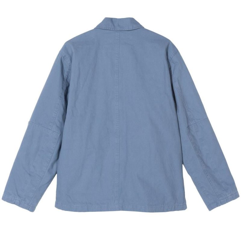 stussy quilted chore coat blau 134210