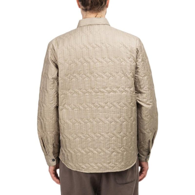 stussy quilted insulated shirt beige 180802