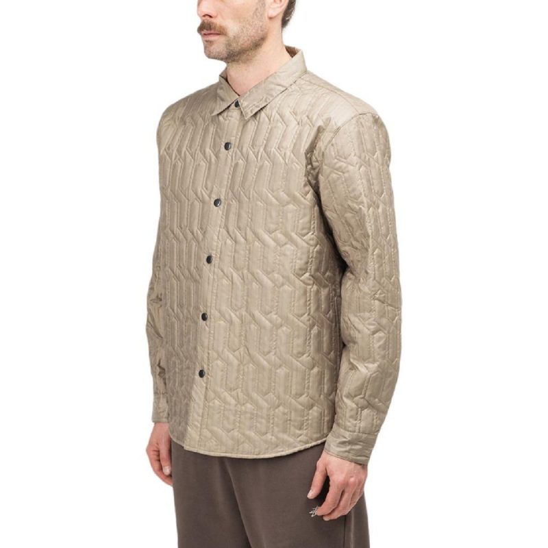 stussy quilted insulated shirt beige 205188