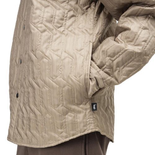 stussy quilted insulated shirt beige 958707