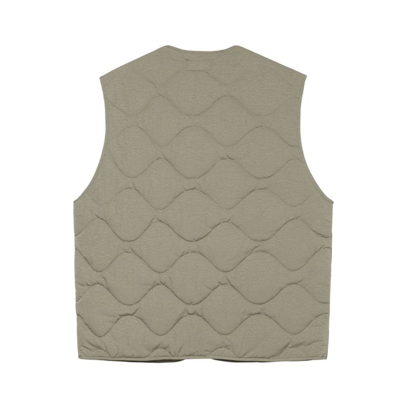 stussy recycled nylon liner vest oliv 445902