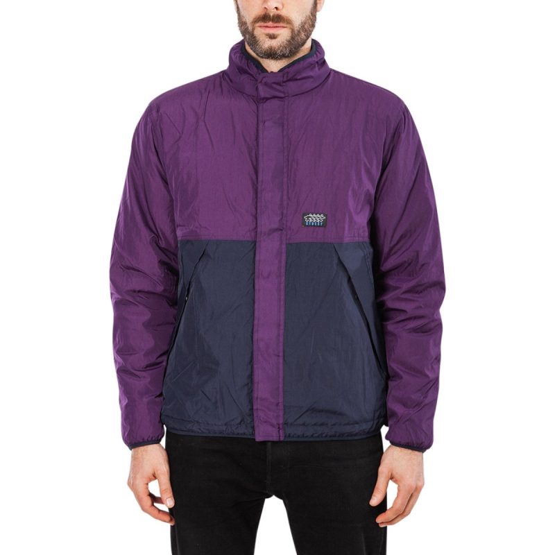 stussy reversible micro fleece jacket gelb 512426