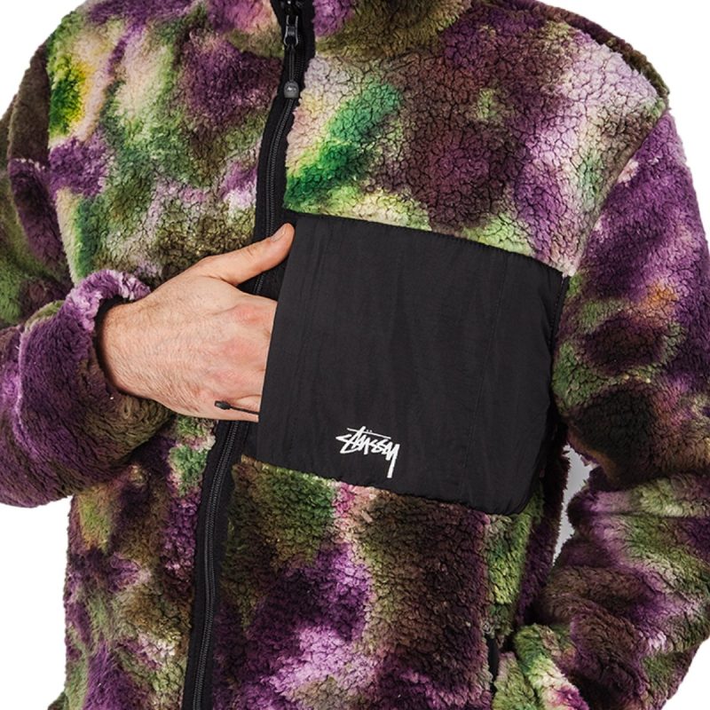 stussy reversible micro fleece jacket multi 588475