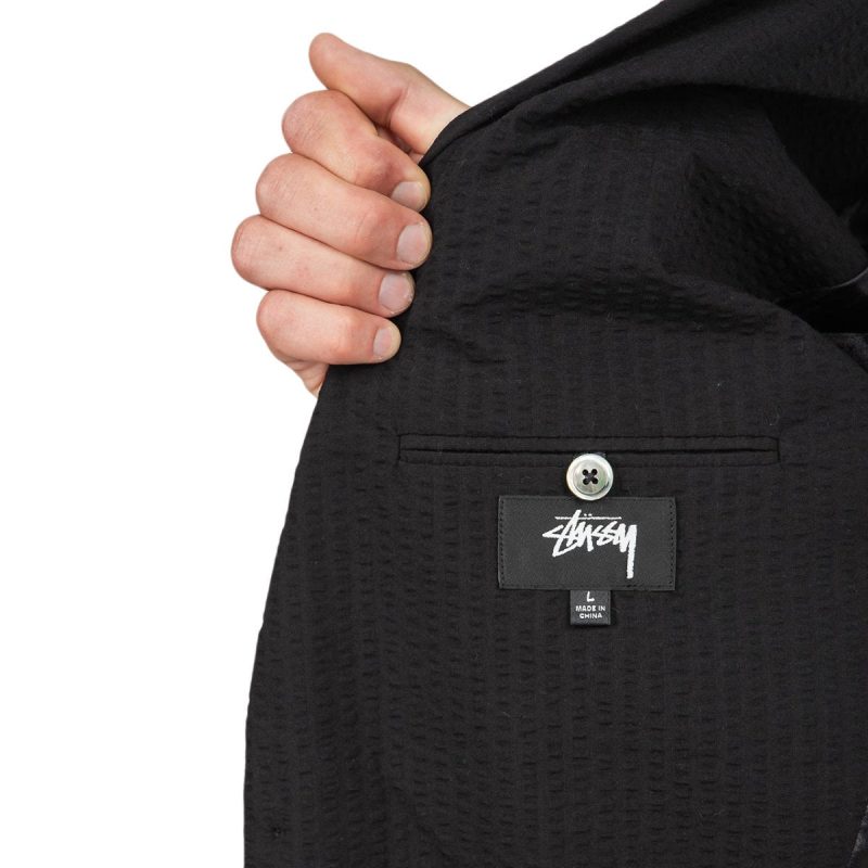 stussy seersucker sport coat schwarz 365264