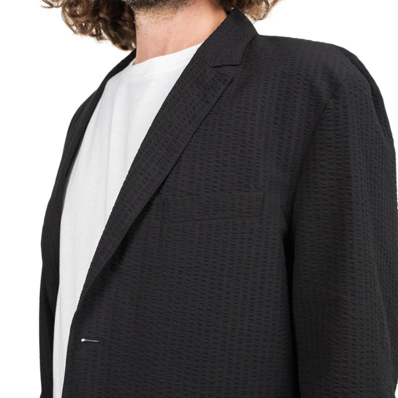 stussy seersucker sport coat schwarz 672568