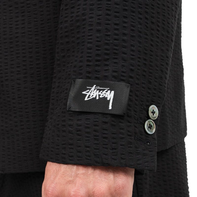 stussy seersucker sport coat schwarz 759852