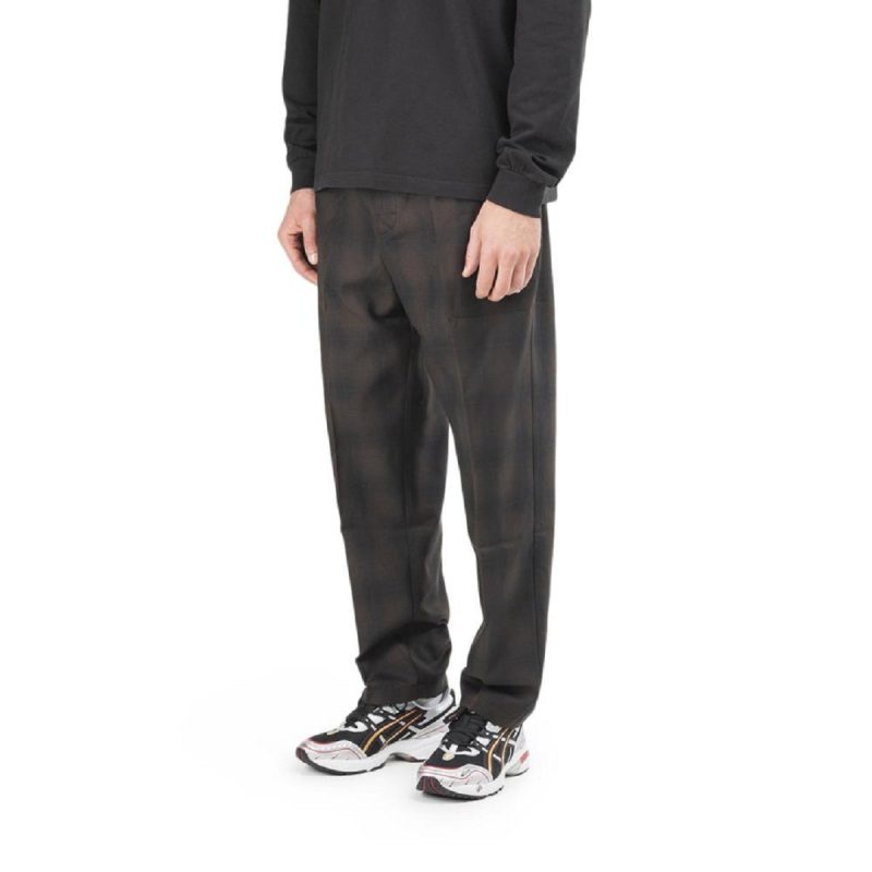 stussy shadow plaid bryan pant dunkelbraun 512050