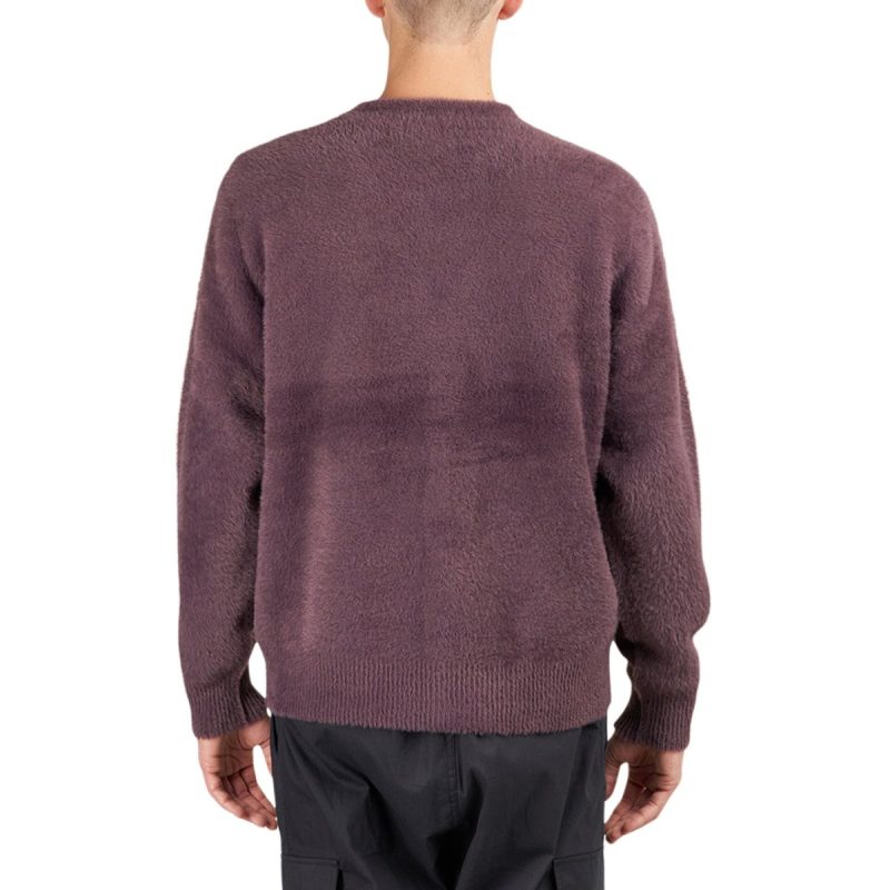 stussy shaggy cardigan aubergine 501970