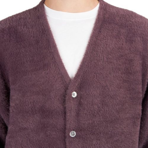 stussy shaggy cardigan aubergine 713872