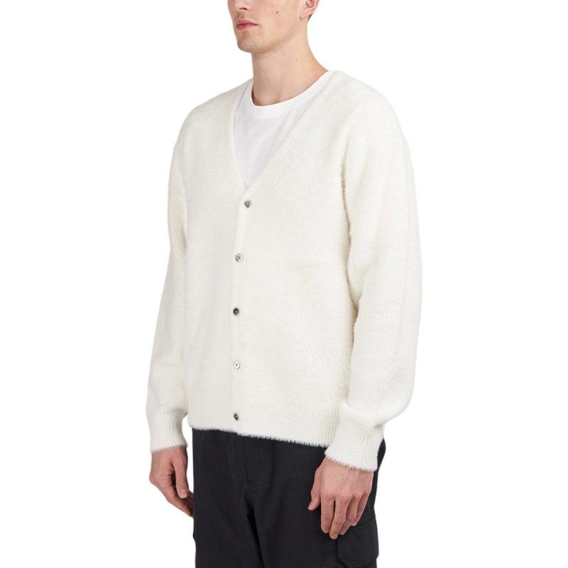 stussy shaggy cardigan weiss 496097