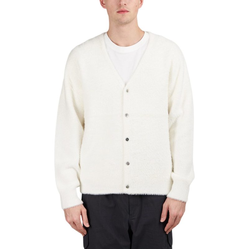 stussy shaggy cardigan weiss 528181