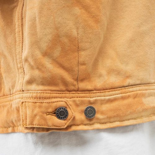 stussy shearling dyed trucker jacket orange braun 790301