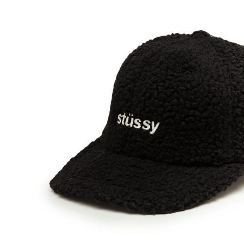 stussy sherpa fleece low pro cap schwarz 595929