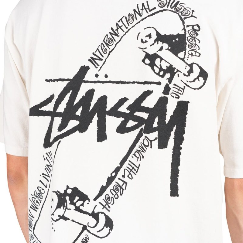 stussy skate posse pigment dyed tee natural 311139