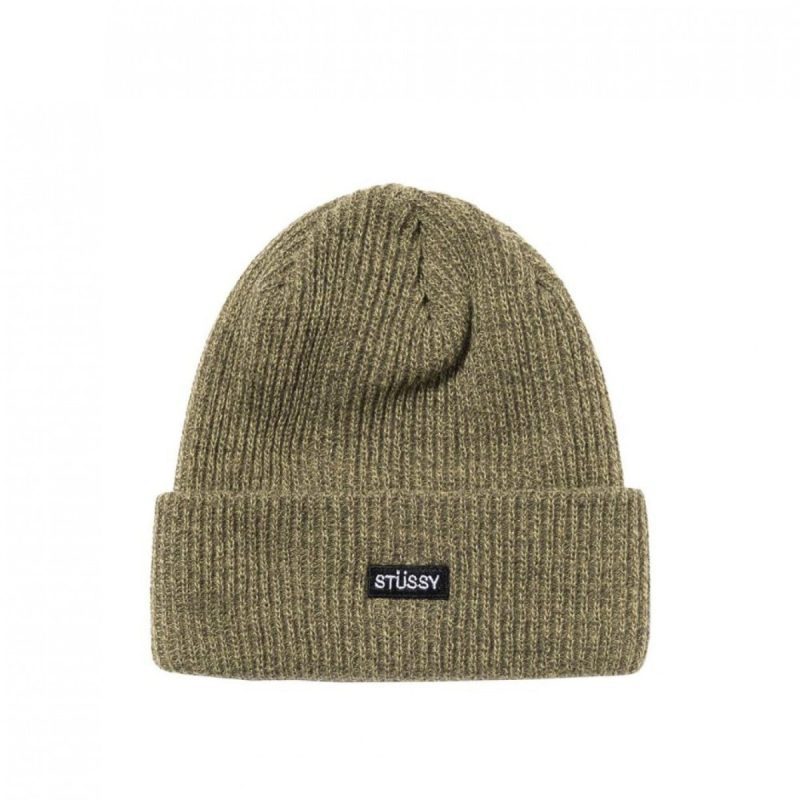 stussy small patch watchcap beanie olive 260154