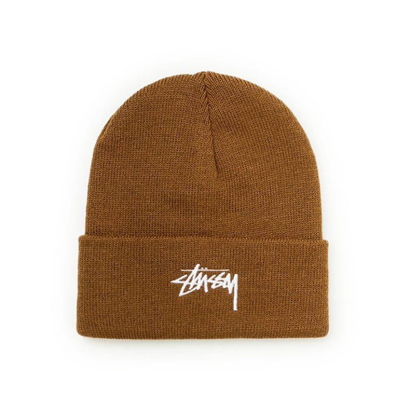 stussy stock cuff beanie braun 413658