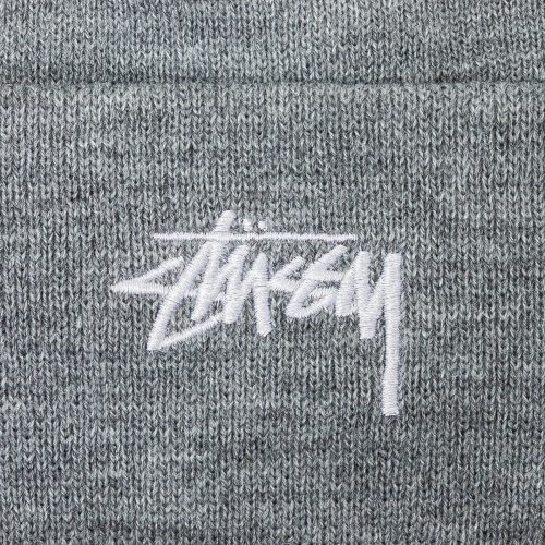 stussy stock cuff beanie grau 265142