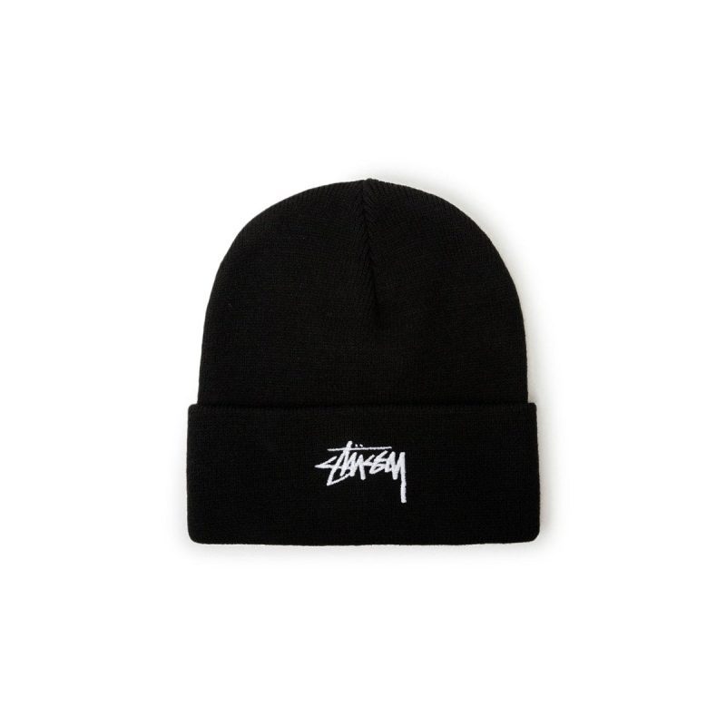 stussy stock cuff beanie schwarz 231378