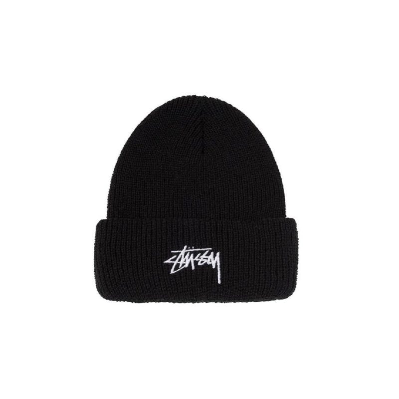 stussy stock cuff beanie schwarz 514412