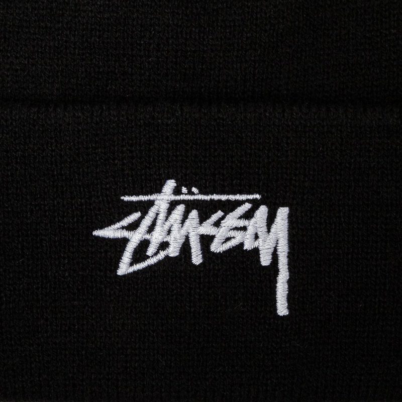 stussy stock cuff beanie schwarz 922923