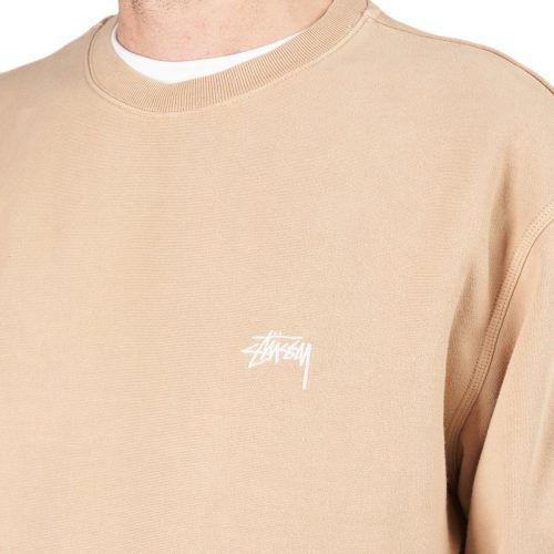 stussy stock logo crew beige 280807