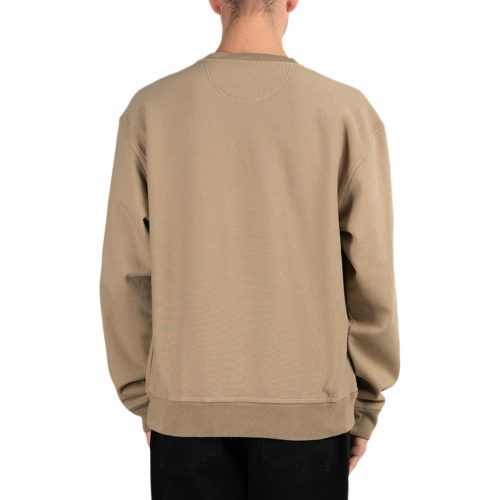 stussy stock logo crew khaki 663463