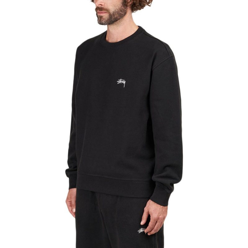 stussy stock logo crew schwarz 106662