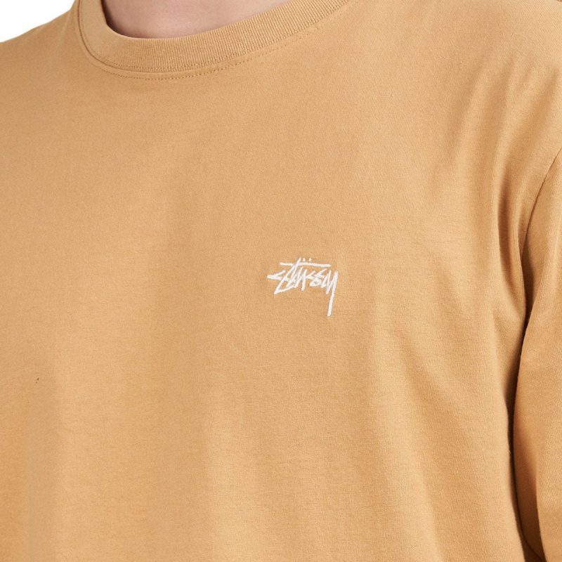 stussy stock logo ss crew shirt braun 301241