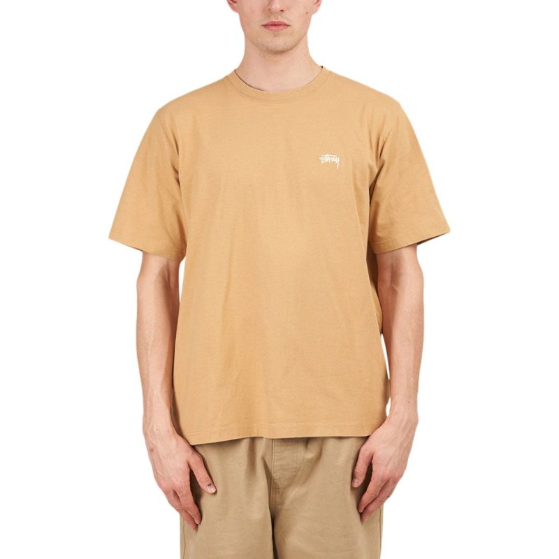 stussy stock logo ss crew shirt braun 738935