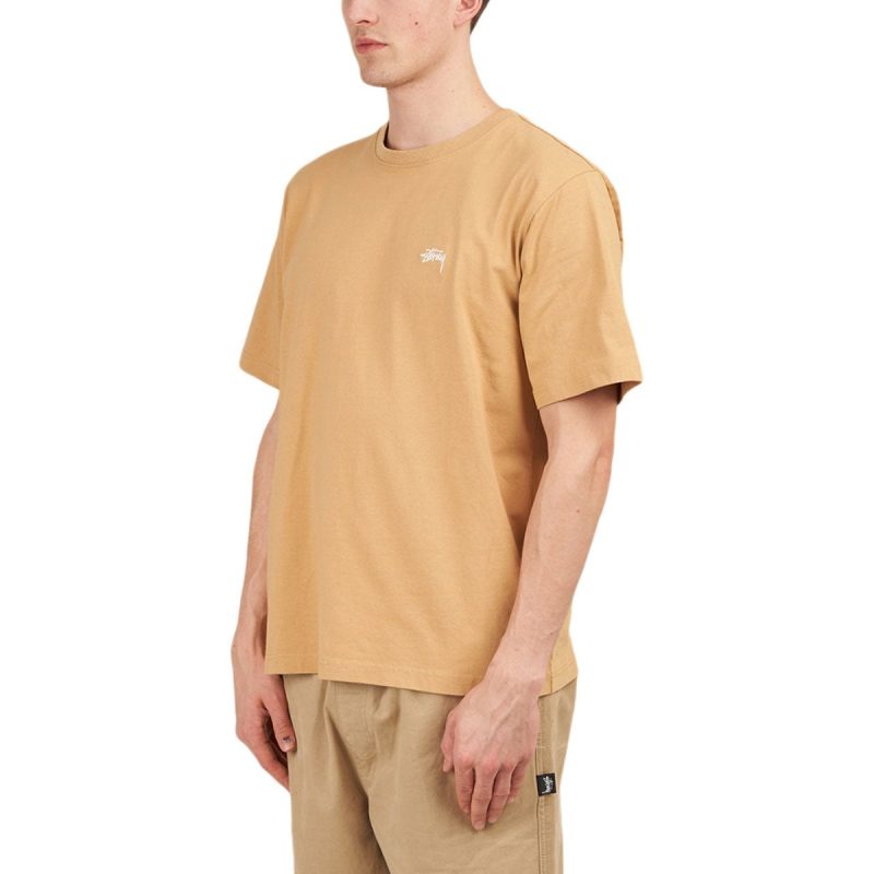 stussy stock logo ss crew shirt braun 900547