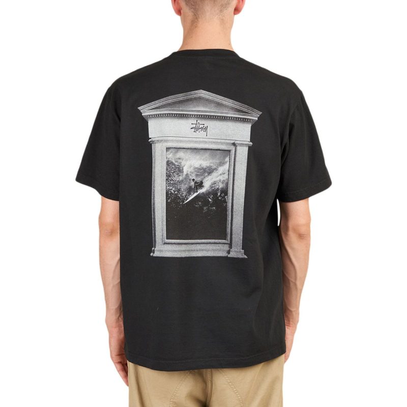 stussy surf tomb pigment dyed tee schwarz 450002