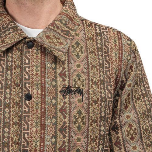 stussy tapestry classic coach jacket braun multi 664380