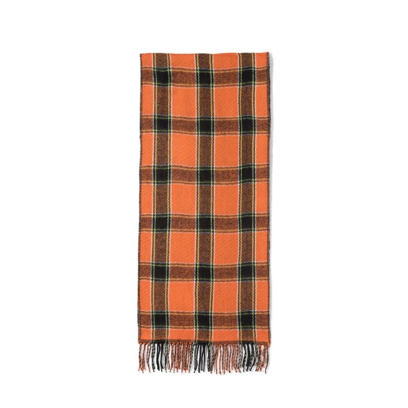 stussy tree bark wool scarf braun orange 643252