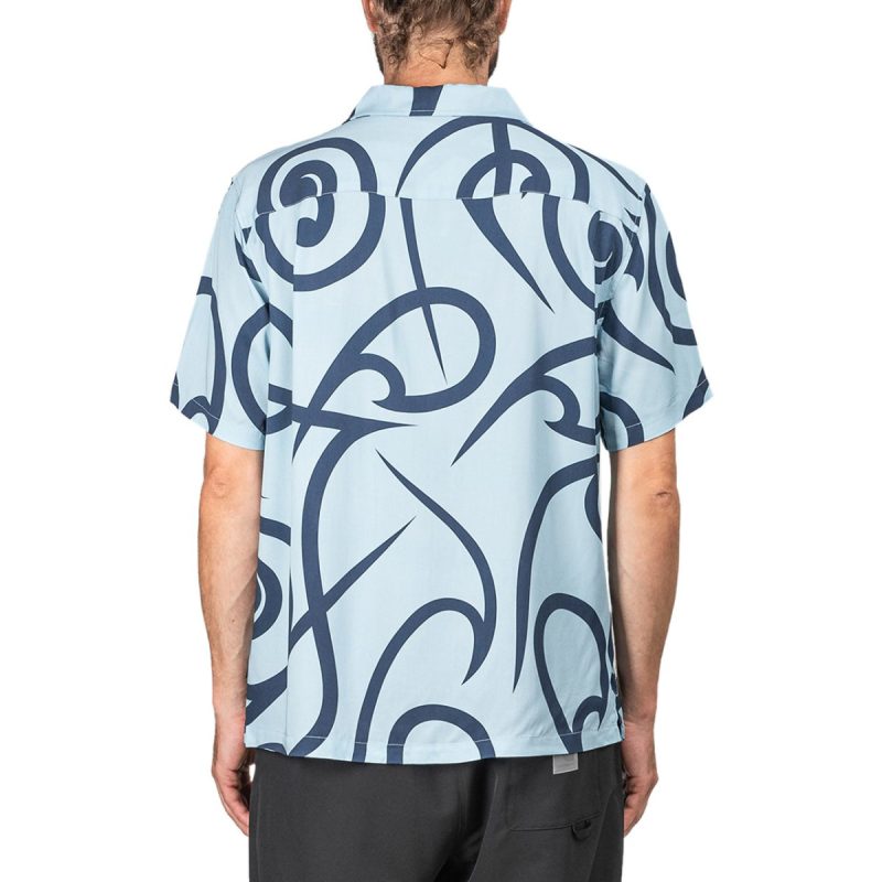 stussy tribal pattern shirt blau 587028