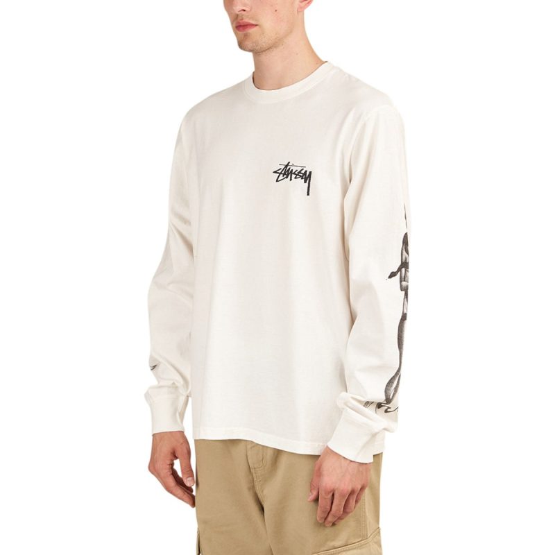 stussy venus pigment dyed longsleeve weiss 729865